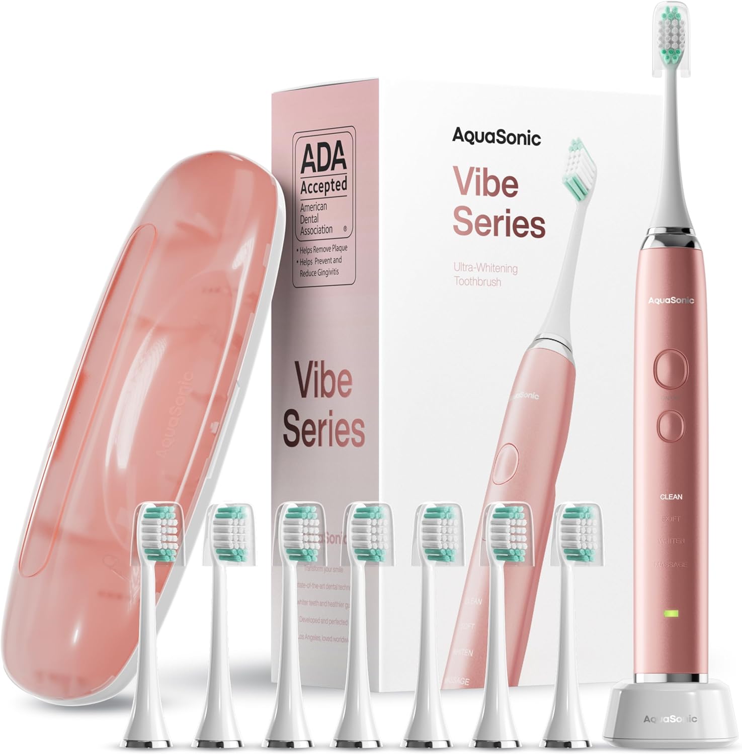 Aquasonic Vibe Series Rose Gold electric toothbrush