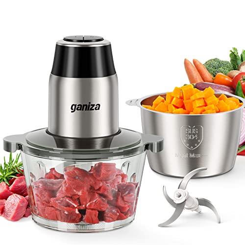 GANIZA Dual-Bowl 8-Cup Food Processor