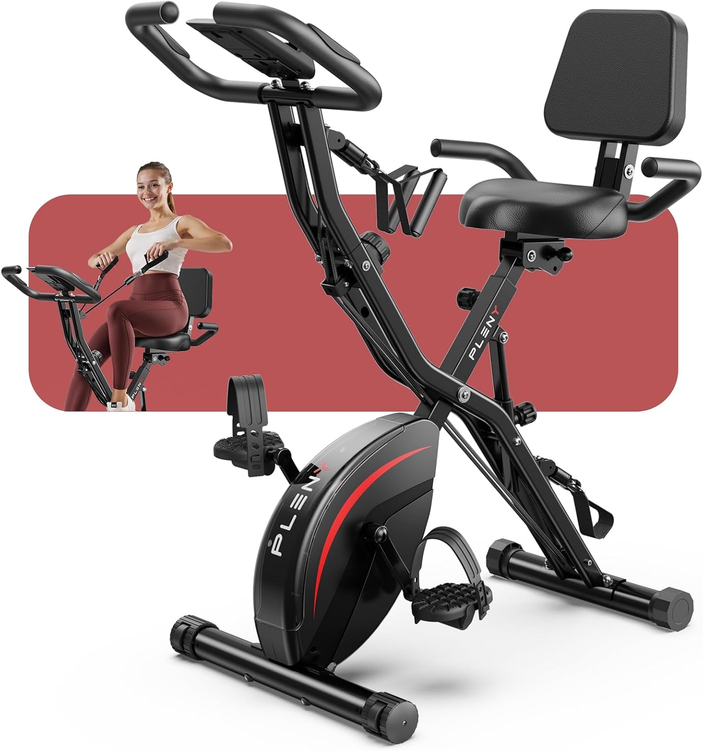 PLENY 5-in-1 Folding Exercise Bike