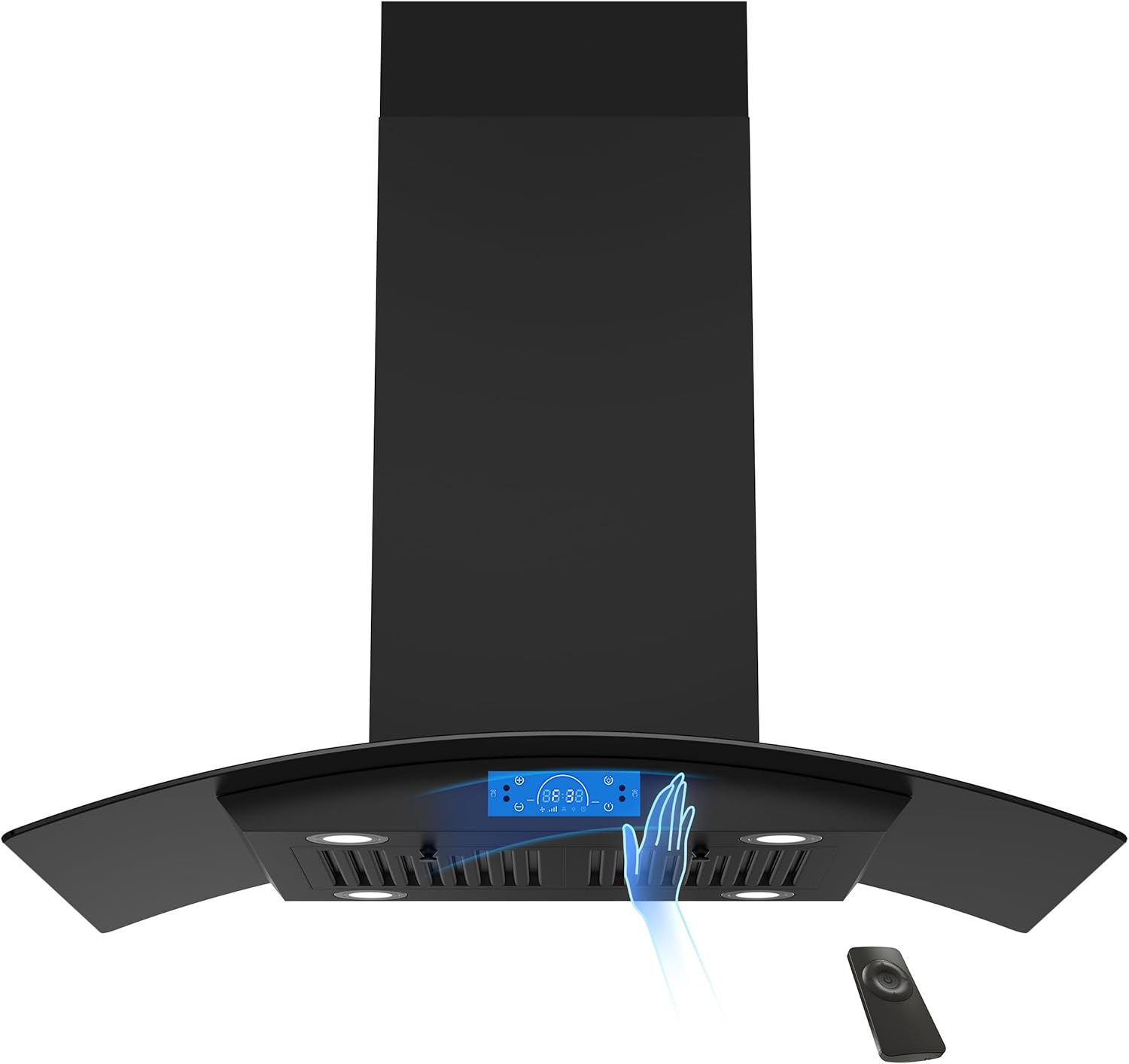 FIREGAS 36 inch black island range hood ceiling mount
