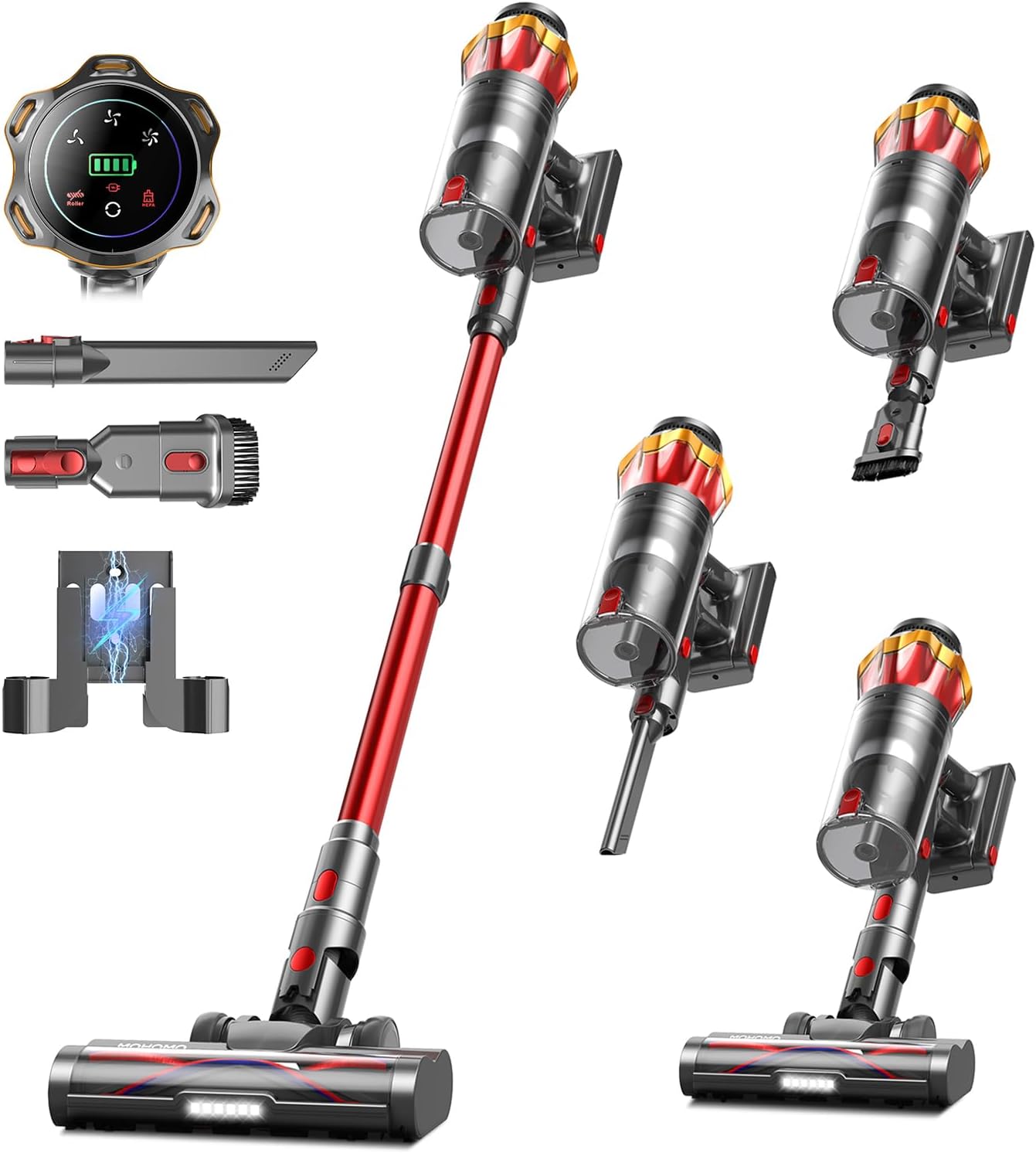 mohomo cordless stick vacuum in red