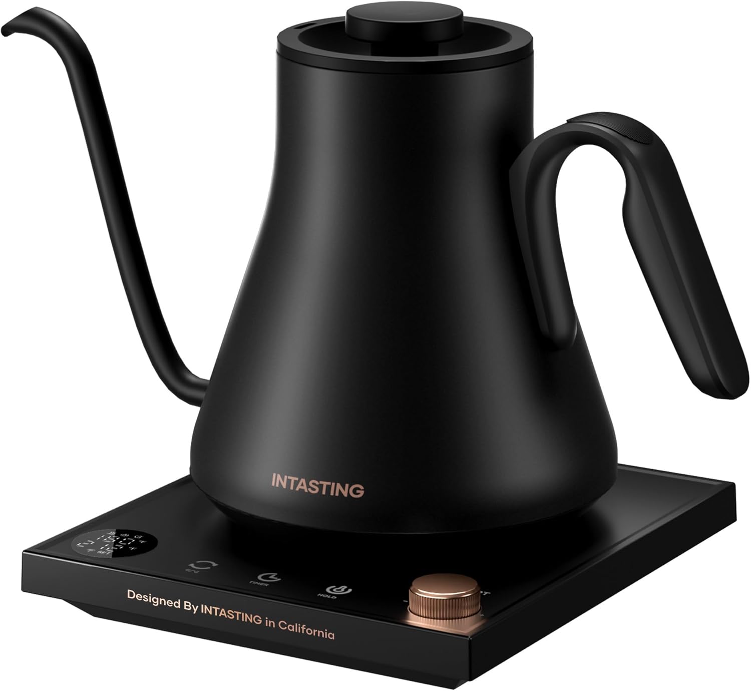 INTASTING 0.9L gooseneck electric kettle matte black
