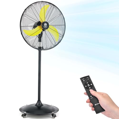 FUGOO 24-inch industrial pedestal fan